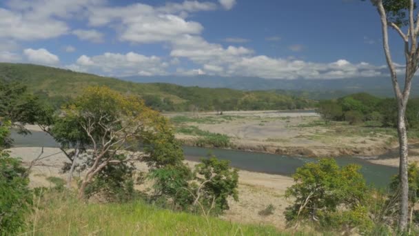 Landschap Rio Terraba Riverbed Achtergrond — Stockvideo
