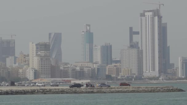Скайлайн Манамы Бахрейн Город Путешествия — стоковое видео