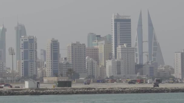 Ουρανοξύστης Μανάμα Μπαχρέιν Αστικό Τοπίο Ταξίδια — Αρχείο Βίντεο