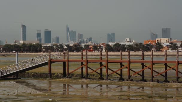 Skyline Manama Bahreïn Paysage Urbain Voyage — Video