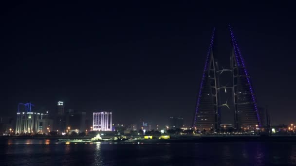 Blick Auf Manama Skyline Bahrain — Stockvideo
