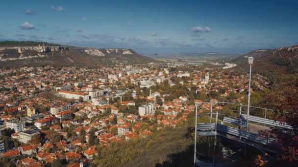Luftaufnahme Der Stadt Owetsch Bulgarien — Stockvideo