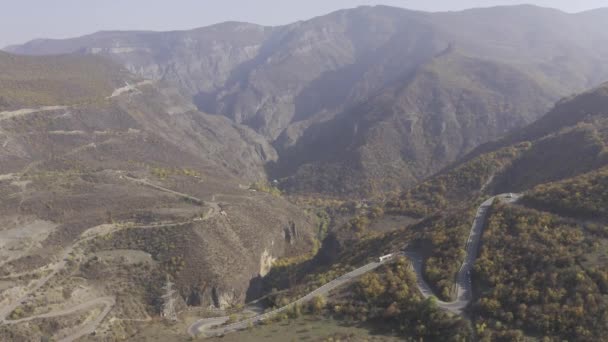 Aerial View Tatev Canyon Armenia — Stock Video