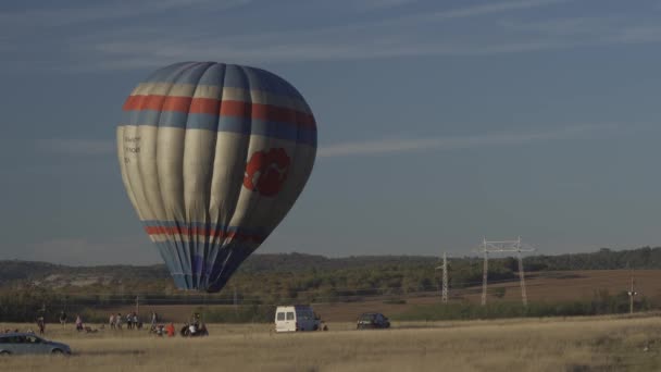 Hot Air Balloon Starting Bulharsko Denní Pohled — Stock video