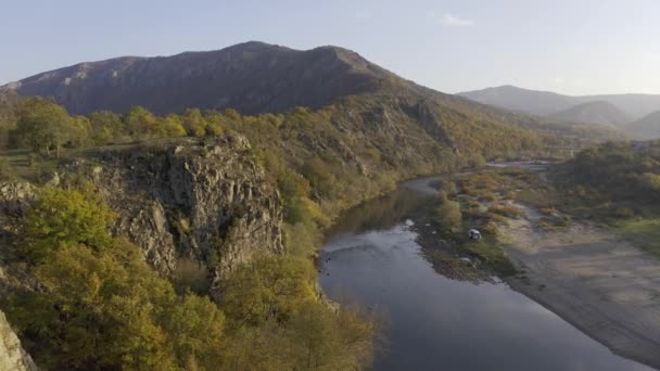 ブルガリア アルダ川のミーダーの空中撮影 — ストック動画