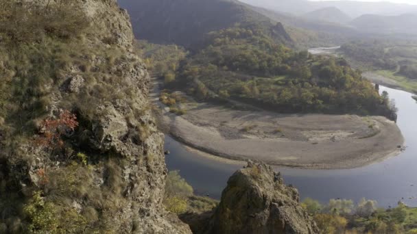 ブルガリア アルダ川のミーダーの空中撮影 — ストック動画