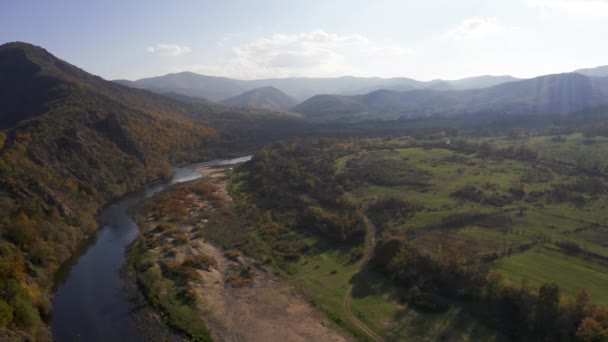 Вид Реку Арда Болгария — стоковое видео