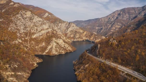 Vue Aérienne Barrage Vacha Montagnes Rhodopes Bulgarie — Video