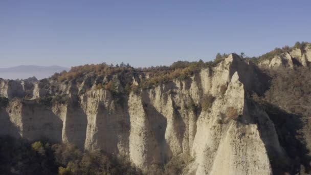 Krásný Letecký Pohled Melnik Rock Pyramids Bulharsko — Stock video