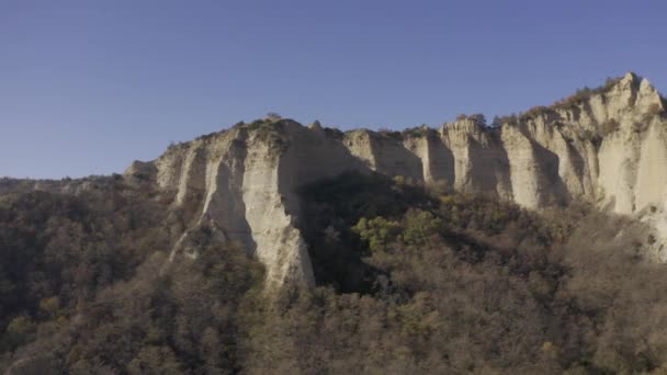Prachtig Uitzicht Vanuit Lucht Melnik Rock Pyramides Bulgarije — Stockvideo