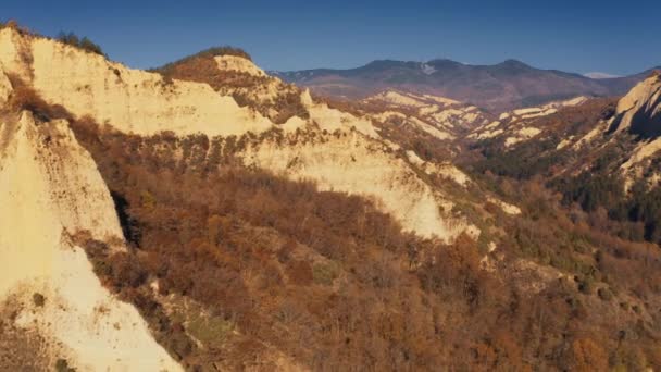 Prachtig Uitzicht Vanuit Lucht Melnik Rock Pyramides Bulgarije — Stockvideo