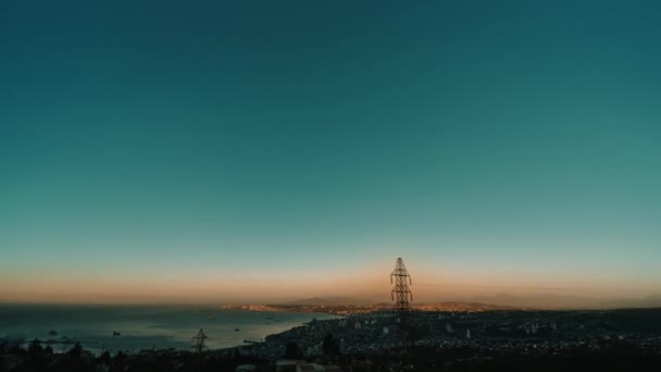 Time Lapse Valparaiso Bay Από Μέρα Νύχτα Στη Χιλή — Αρχείο Βίντεο