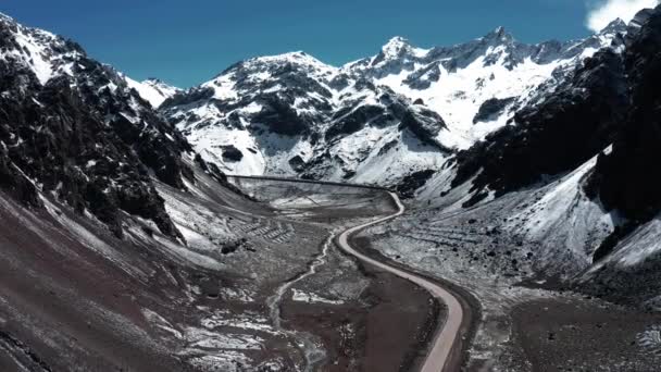 Vista Aérea Los Andes Entre Chile Argentina — Vídeos de Stock