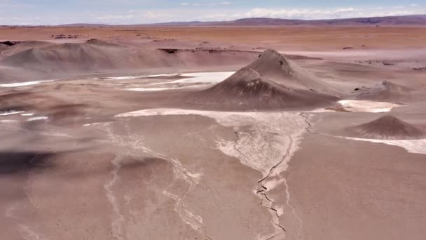 Повітряні Місячні Пейзажі Paso Sico Чилі — стокове відео