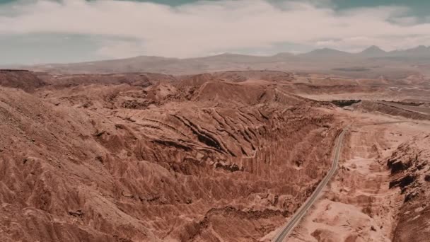 Aerial Valle Luna Deserto Atacama Cile — Video Stock