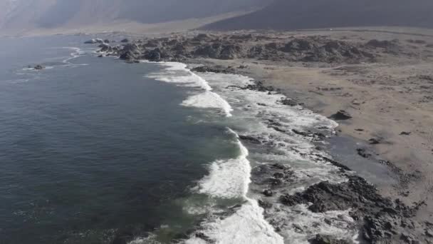 Aerial Coastline Paposo National Reserve Chile — Stockvideo