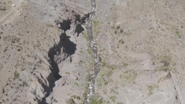 Vista Aérea Drones Cordillera Los Andes Camino Embalse Yeso Chile — Vídeo de Stock