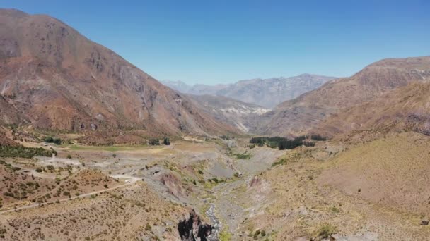 Вид Повітряний Безпілотник Cordillera Los Andes Каміно Embalse Yeso Чилі — стокове відео