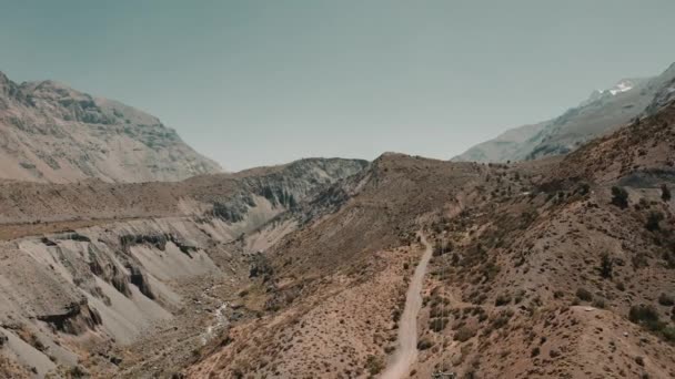 Luftaufnahme Der Cordillera Los Andes Camino Embalse Yeso Chile — Stockvideo