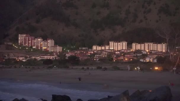 Hotels Aan Het Strand Van Quintay Bij Zonsopgang Chili — Stockvideo