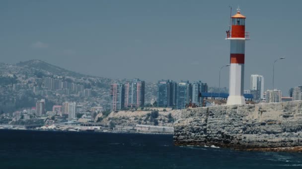 Battleships Valparaiso Harbor Chile — Vídeo de Stock