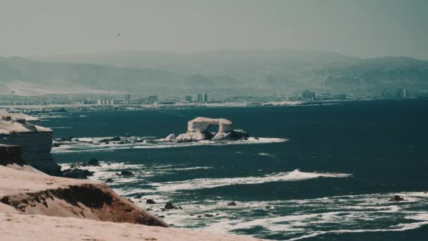 Utsikt Över Havet Och Bergen Vid Medelhavskusten Norra Delen Israel — Stockvideo