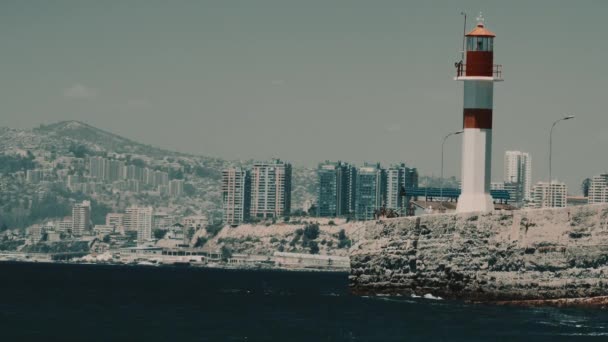 Battleships Valparaiso Harbor Chile — Video Stock
