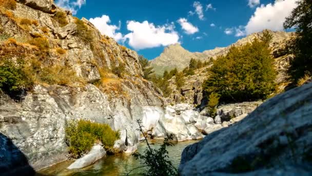 Timelapse Restonica Valley Korsika — Stockvideo