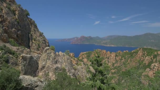 Stranden Landschappen Van Corsica — Stockvideo