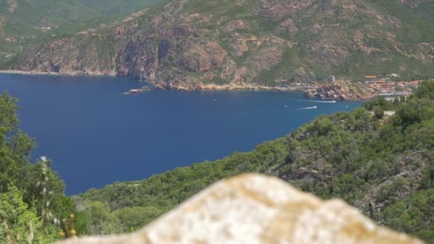 Stranden Landschappen Van Corsica — Stockvideo