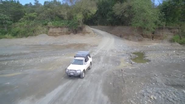 Aerial 4X4 Offroader Parque Nacional Corcovado Costa Rica — Stok video