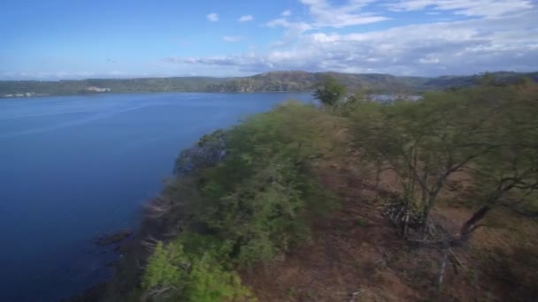 Flight Bahia Culebra Costa Rica Aerial Video — Stock Video