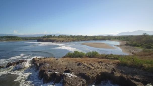 Luchtfoto Guacalillo Cliffs Costa Rica Uitzicht — Stockvideo