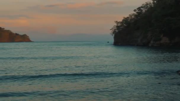 Stunning Sunset View Puntal Coral Pier Front Costa Rica — Stock Video
