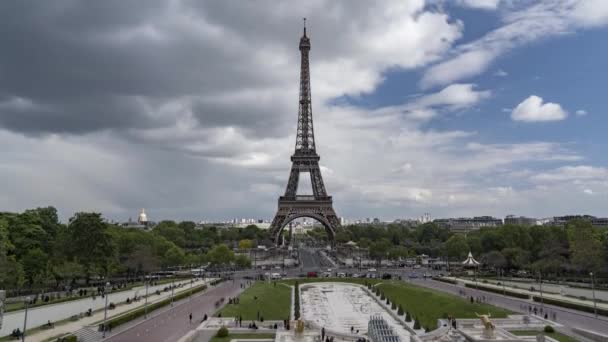 Time Lapse Eiffel Tower Paris France — Stock Video