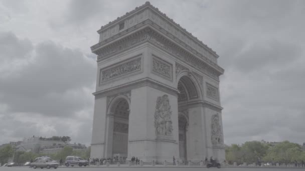 Bela Vista Arco Triunfo Paris França — Vídeo de Stock