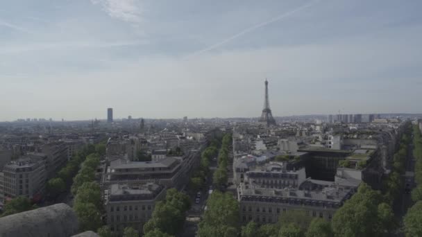 Paris Skyline Tribal Arch France — стоковое видео