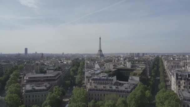 Pariser Skyline Vom Triumphbogen Aus Frankreich — Stockvideo