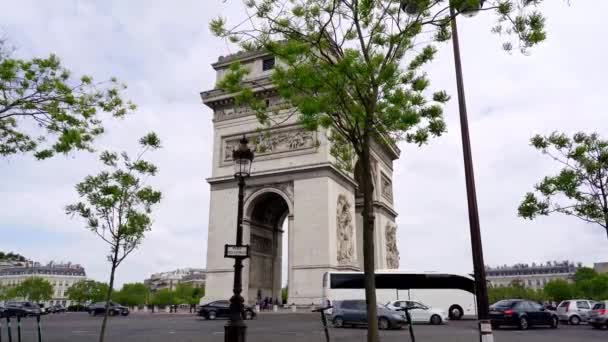 Beautiful View Triumphal Arch Paris France — Stock Video
