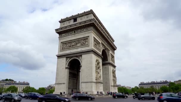 Prachtig Uitzicht Triumphal Arch Parijs Frankrijk — Stockvideo