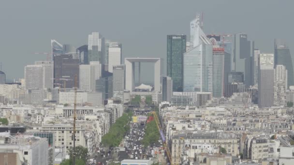 Париж Скайлайн Тріумфальна Арка Франція — стокове відео
