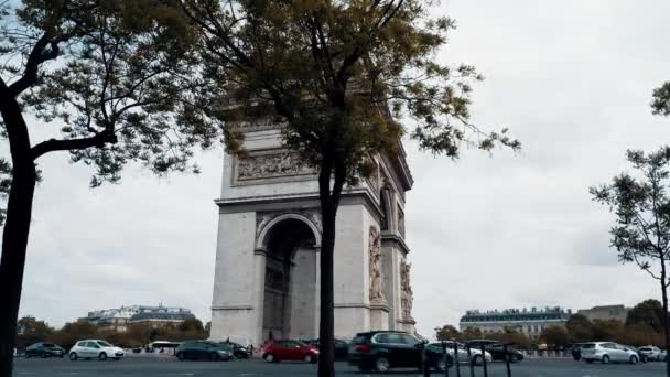 Bella Vista Dell Arco Trionfo Parigi Francia — Video Stock