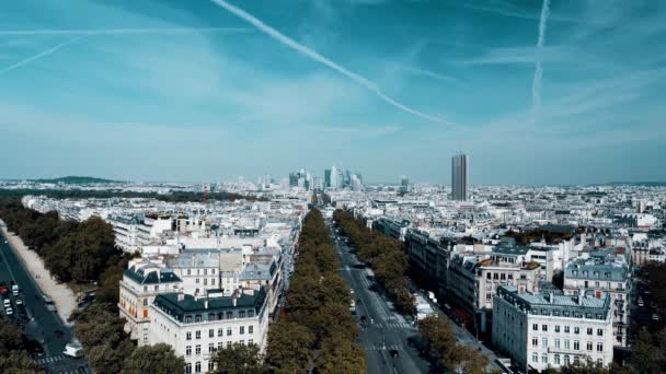 Париж Скайлайн Тріумфальна Арка Франція — стокове відео