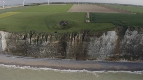 Aerial Coast Normandie Frankrijk — Stockvideo