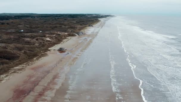 Aerial Coast Normandie Γαλλία — Αρχείο Βίντεο