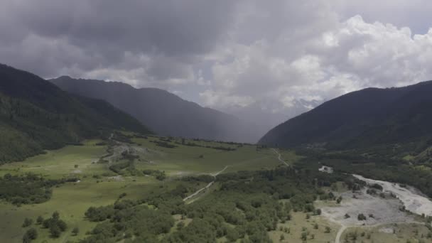 Aerial Zemo Svaneti National Park Georgia — Stock Video