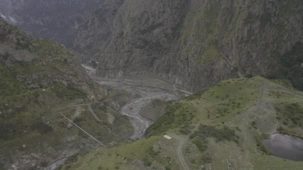 Aerial Parco Nazionale Del Kazbegi Georgia — Video Stock