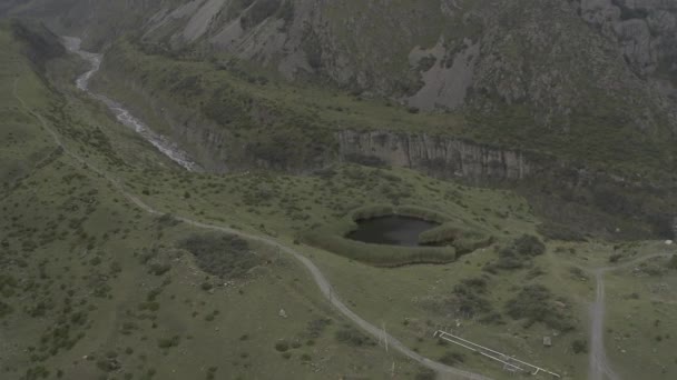 Antenne Kasbegi Nationalpark Georgien — Stockvideo