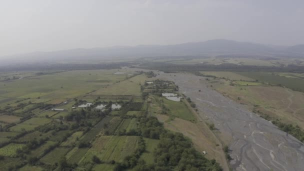 Aérien Riverbed Environs Lopoti River Géorgie — Video