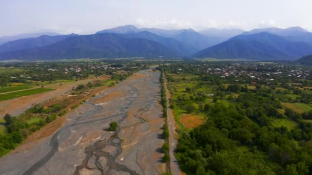 Lopoti Nehri Gürcistan Havalimanı Nehir Yatağı Çevresi — Stok video